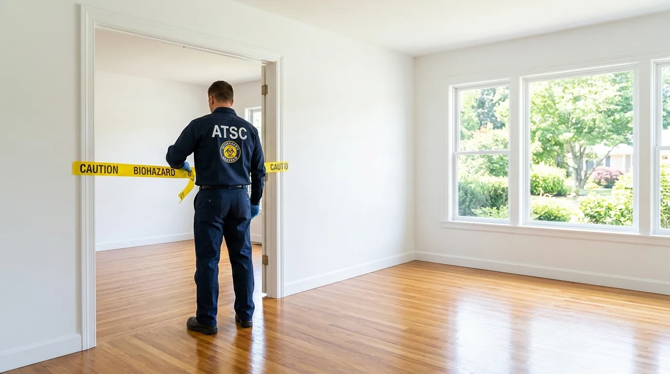 Certified biohazard cleanup crew performing Decomposition Cleanup in Old Orchard Beach